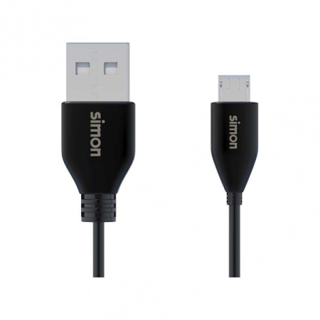 Simon Brico Черный Кабель USB A-Micro v2.0, 1м