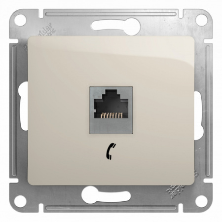 Systeme Electric Glossa Молочный Розетка телефонная RJ11