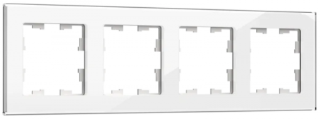 IEK BRITE DECOR Белый глянец стекло Рамка 4-м РУ-4-2-БрБ