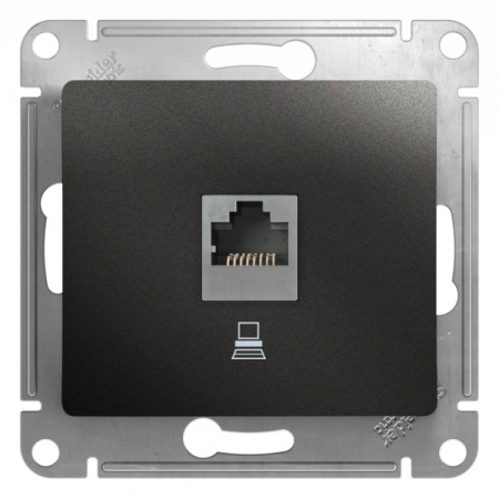 Systeme Electric Glossa Антрацит Розетка компьютерная RJ45 кат.5E
