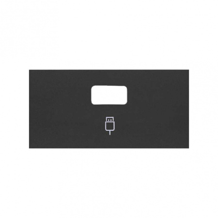Simon 100 Черный матовый Накладка розетки USB