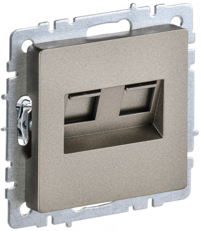 IEK BRITE BASE Шампань Розетка комп. 2-ая RJ45 кат.6 РК11-2-БрШ