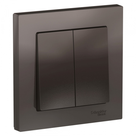 Systeme Electric AtlasDesign Мокко Выключатель 2-клавишный сх.5, 10АХ, в сборе