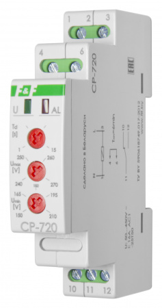Реле контроля напряжения CP-720 напр-я, 1M, 150-450В AC, 16А , 1NO/NC