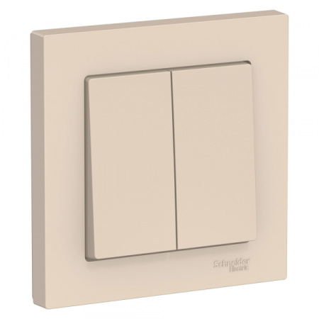 Systeme Electric AtlasDesign Беж Выключатель 2-клавишный сх.5, 10АХ, в сборе