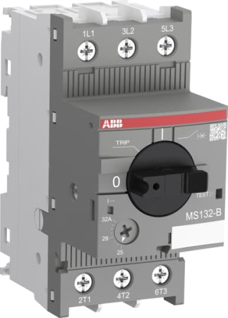 ABB Автоматический выключатель для ЖД транспорта MS132-16B 100кА с регулир. тепловой защитой 10A-16А Класс тепл. расцепит. 10