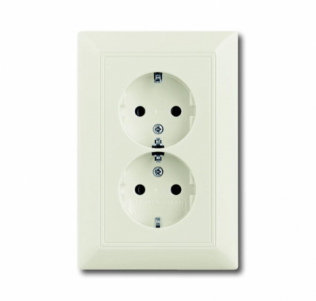 ABB BJB Basic 55 Шале (бел) Розетка 2-ая с/з моноблок