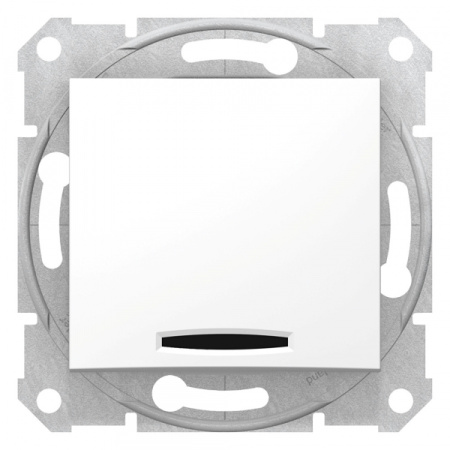 Schneider Electric Sedna Бел Выключатель 1-клавишный с индикацией 10А (сх.1)
