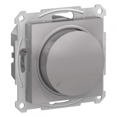 Systeme Electric AtlasDesign Алюминий Светорегулятор (диммер) повор-нажим, LED, RC, 400Вт, мех.