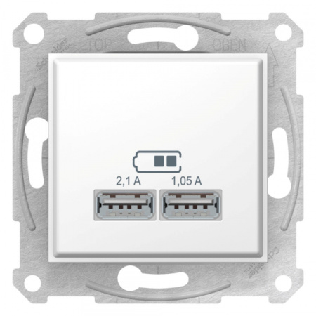Schneider Electric Sedna Бел Розетка 2-ая USB 2,1А (2x1,05А)