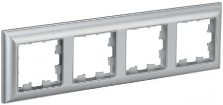 IEK BRITE DECOR Алюминий 3D-форма Рамка 4-м РУ-4-Бр