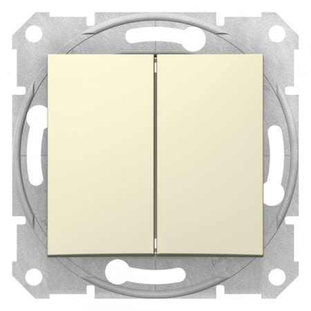 Schneider Electric Sedna Беж Выключатель 2-клавишный 10А (сх.5)
