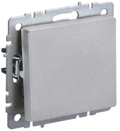 IEK BRITE BASE Алюминий Выключ. 1-кл прох 10А ВС10-1-6-БрА