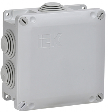 IEK Коробка расп. КМ для о/п 110х110х50мм IP65 6 вв. (7035)
