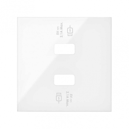 Simon 100 Белый глянец Накладка для 2-х зарядных устройств USB SmartCharge