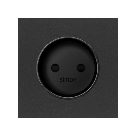 Simon 100 Черный матовый Накладка розетки без заземления