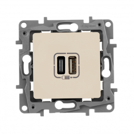 Legrand ETIKA Слоновая кость Зарядка USB А-C