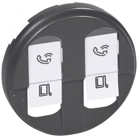 Legrand Celiane2 Графит Накладка розетки 2хRJ45