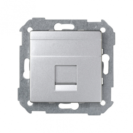 Simon 82 Detail Алюминий Адаптер на 1 RJ45(12) 75528-, 75540-, 75541-, 75544-39, шторка