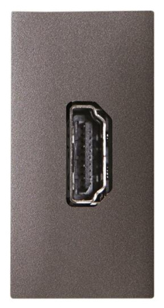 ABB Zenit Антрацит Механизм HDMI разъёма, тип А, с HDMI разъёмом мама на тыльной стороне, 1-модульный