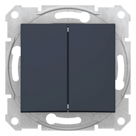 Schneider Electric Sedna Графит Переключатель 2-клавишный 10A, 250В (сх.6+6)