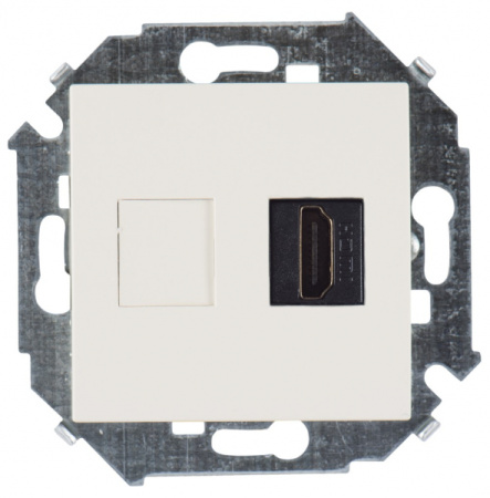 Simon 15 Слоновая кость Розетка для подключения HDMI-разъёма аудио/видео, v1.4, тип А