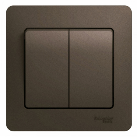 Systeme Electric Glossa Шоколад Выключатель 2-клавишный, сх.5, 10АХ (в сборе)