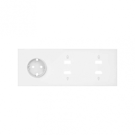 Simon 100 Белый матовый Кит 3 поста, фронт. Накладка на 1 розетку Schuko + 2 розетки HDMI + 2 розетки USB