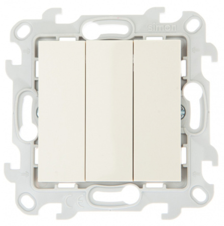 Simon 24 Слоновая кость Трехклавишный выключатель