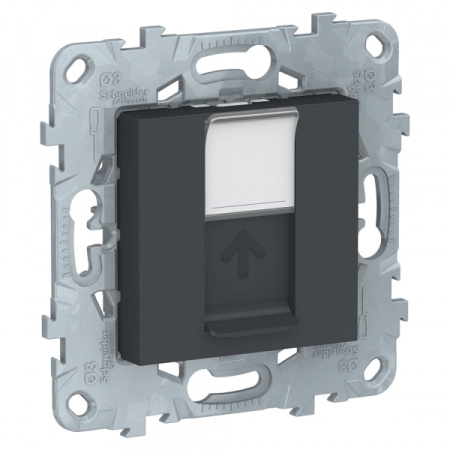Schneider Electric Unica New Антрацит Розетка компьютерная, RJ45, одиночная кат. 5е UTP
