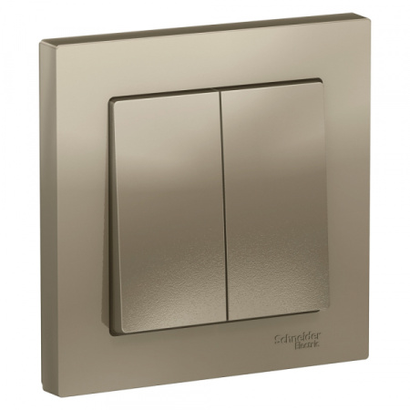 Systeme Electric AtlasDesign Шампань Выключатель 2-клавишный сх.5, 10АХ, в сборе