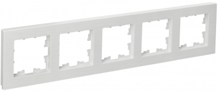 IEK BRITE DECOR Белый рифленый Рамка 5-м РУ-5-Бр