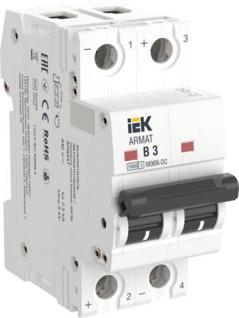 IEK ARMAT Автоматический выключатель M06N-DC 2P B 3А