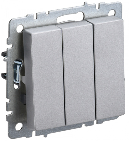 IEK BRITE BASE Алюминий Выключ. 3-кл 10А ВС10-3-0-БрА