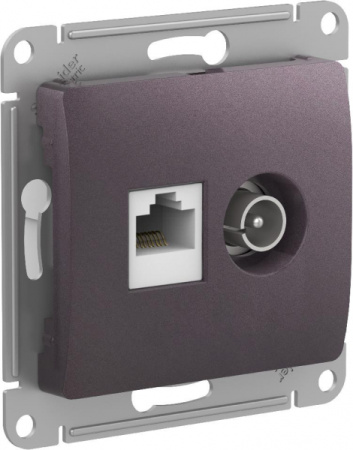 Systeme Electric Glossa Сиреневый Туман Розетка двойная TV + компьютерная RJ45, кат. 5Е