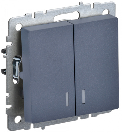 IEK BRITE BASE Маренго Выключ. 2-кл с индик. 10А ВС10-2-1-БрМ