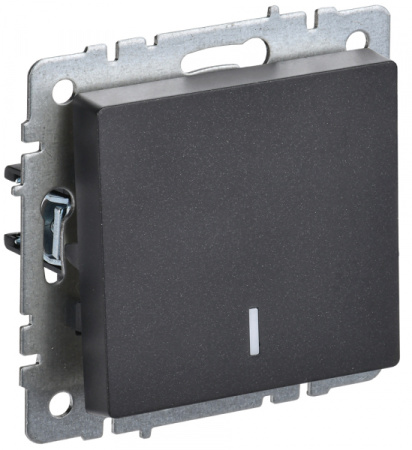 IEK BRITE BASE Черный Выключ. 1-кл. прох. с инд. 10А ВС10-1-7-БрЧ
