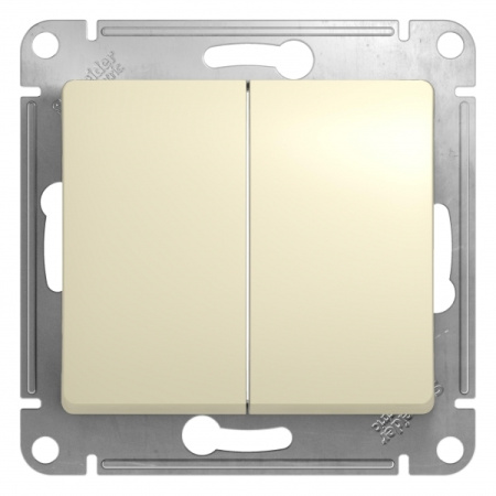 Systeme Electric Glossa Беж Переключатель 2-клавишный, сх.6, 10АХ