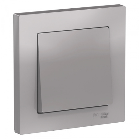 Systeme Electric AtlasDesign Алюминий Выключатель 1-клавишный сх.1, 10АХ, в сборе