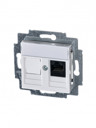 ABB EPJ Levit белый / белый Розетка компьютерная RJ45 кат,5e+заглуш,, белый