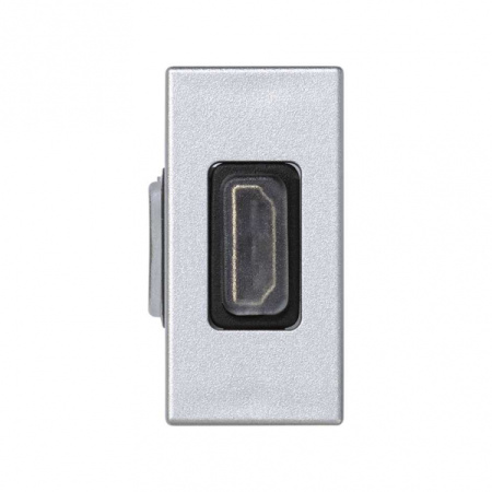 Simon Connect Алюминий Разъём HDMI, 22,5х45мм, (мама-мама)