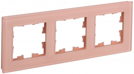 IEK BRITE DECOR Персик матовый стекло Рамка 3-мест. РУ-3-2-БрП
