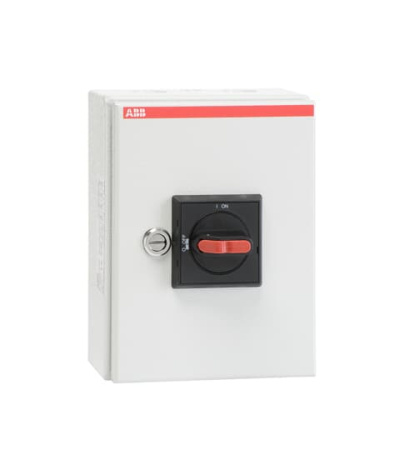 ABB OTL25T3M Выключатель безопасности в металл. корпусе 3Р, In=25A (AC-23A), IP65, 1НО+1НЗ