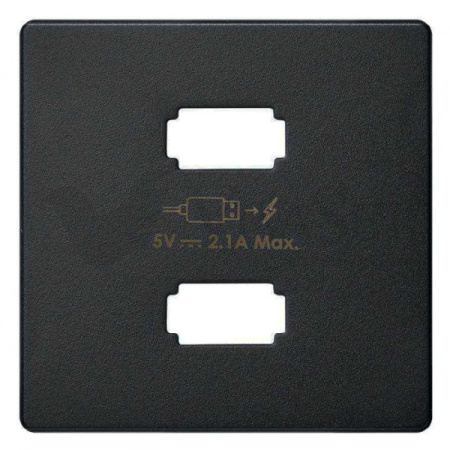 Simon 82 Concept Матовый черный, Накладка для зарядного устройства 2xUSB
