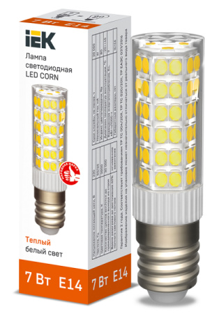Лампа LED CORN капсула 7Вт 230В 3000К керамика E14 IEK