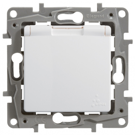 Legrand Etika Белый Розетка с/з, автоматические клеммы, IP44