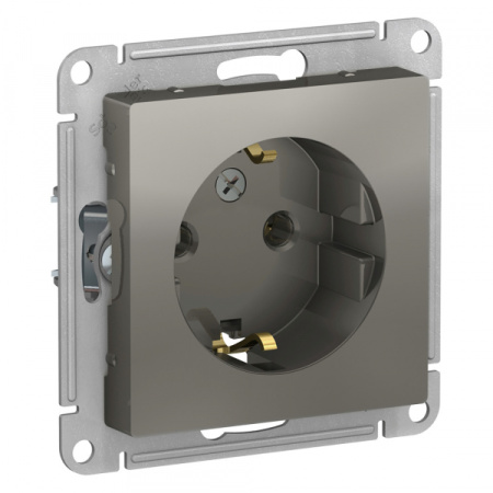 Systeme Electric AtlasDesign Сталь Розетка с/з, 16А, механизм