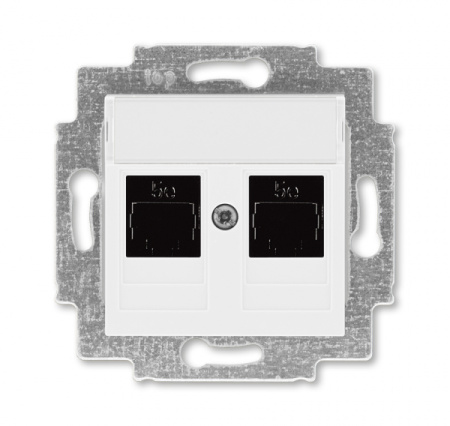 ABB EPJ Levit белый / белый Розетка компьютерная, 2хRJ45 кат,5e, белый