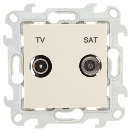 Simon 24 Слоновая кость Розетка TV-SAT оконечная