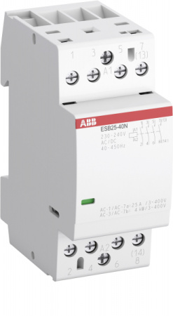 ABB Контактор ESB25-13N-02 модульный (25А АС-1, 1НО+3НЗ), катушка 42В AC/DC
